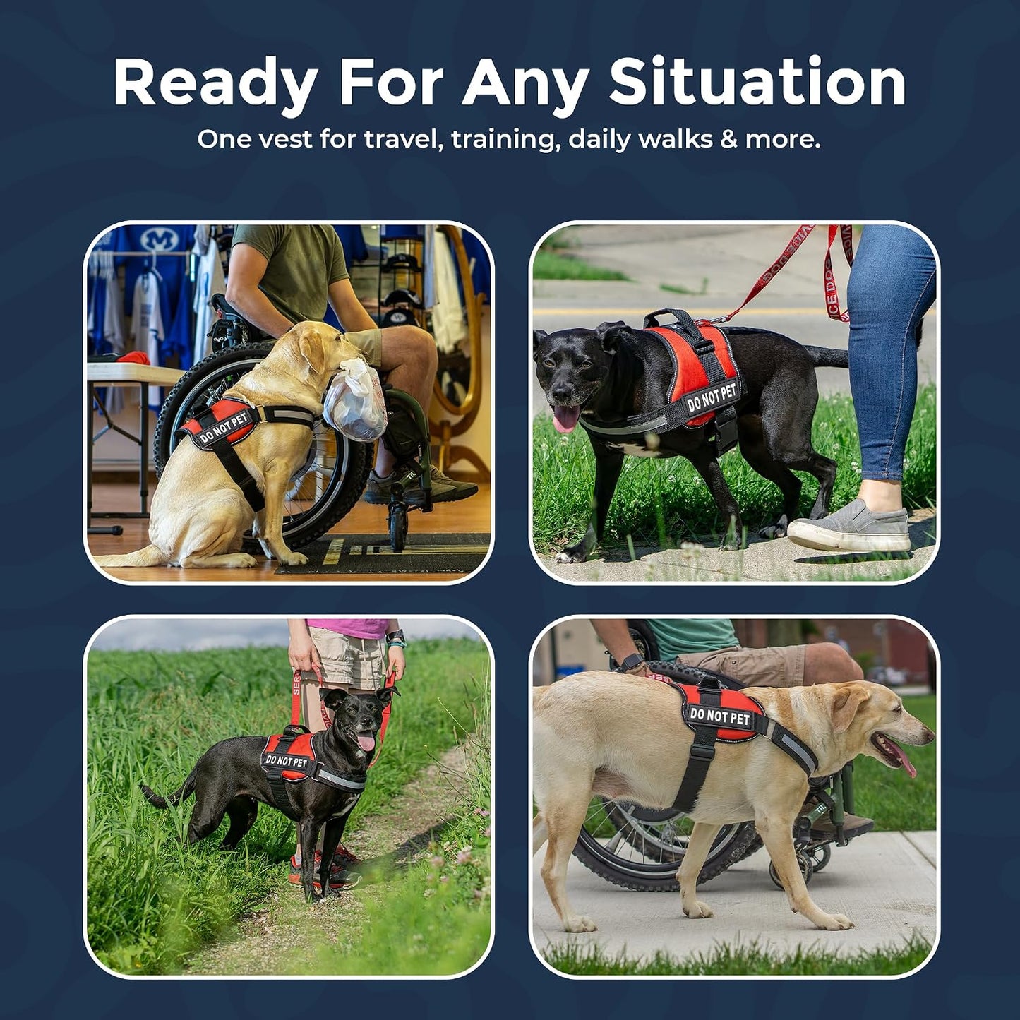 Do Not Pet Patch - Attachable Patches with Hook Backing for Do Not Pet Dog Vest Harness or Collar - Service Dog, Emotional Support, Service Dog in Training, and Therapy Patches