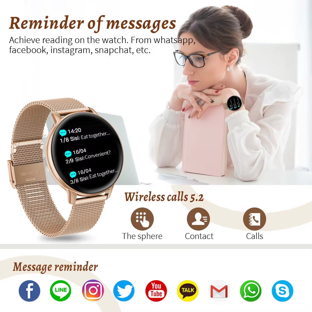 Bluetooth Call Smart Watch Women Fashion Watches Custom Dial Sport Fitness Health Tracker Smartwatch for Android IOS 2026