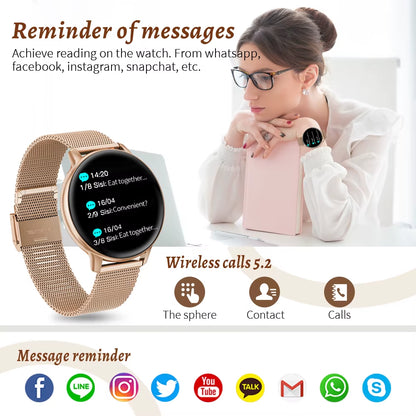 Bluetooth Call Smart Watch Women Fashion Watches Custom Dial Sport Fitness Health Tracker Smartwatch for Android IOS 2026