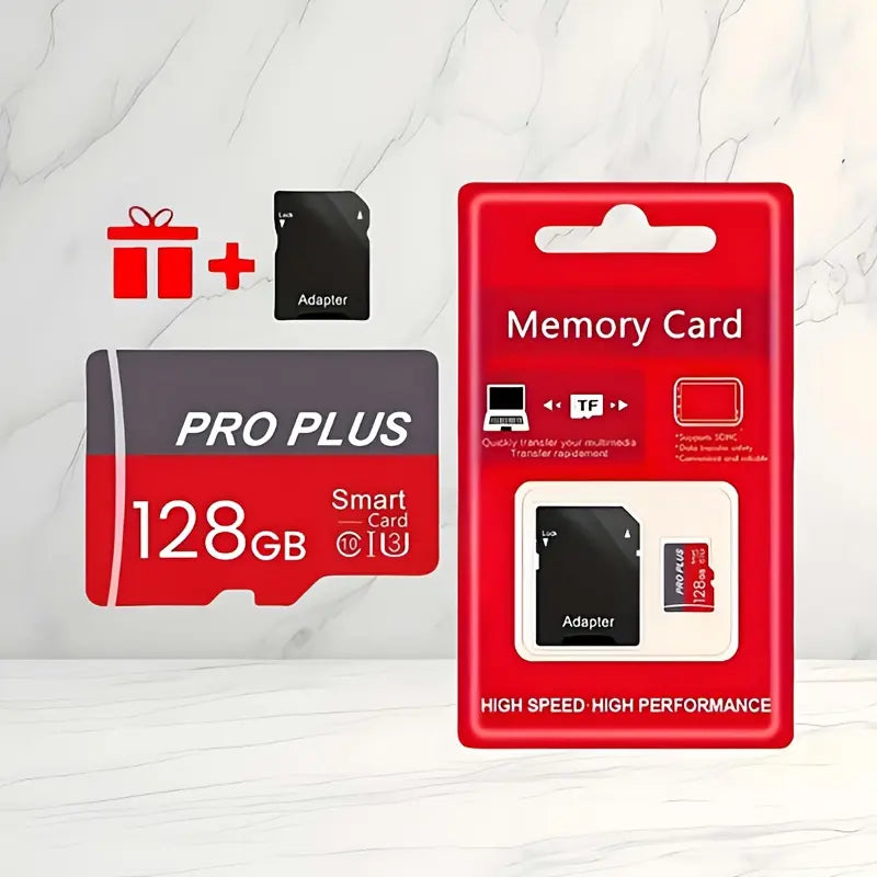 TF Card 128GB with Adapter, High Speed Memory Card, UHS-I C10 A1 Memory TF Card for Tablet/Mobile Phone/Camera/Car Audio/Game Console
