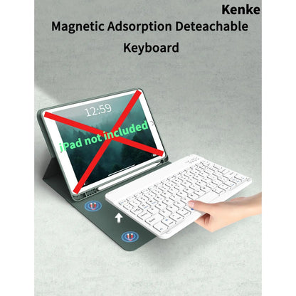 Kenke Bluetooth Keyboard Tablet Case with Pencil Holder - Magnetic Computer Accessory, Multi-Angle Stand, Handheld Protection, Mobile Cells Casing Compatible with Ipad 7Th/8Th/9Th/10Th/11Th Gen, A16 Model, Ipad Air 11-13 In