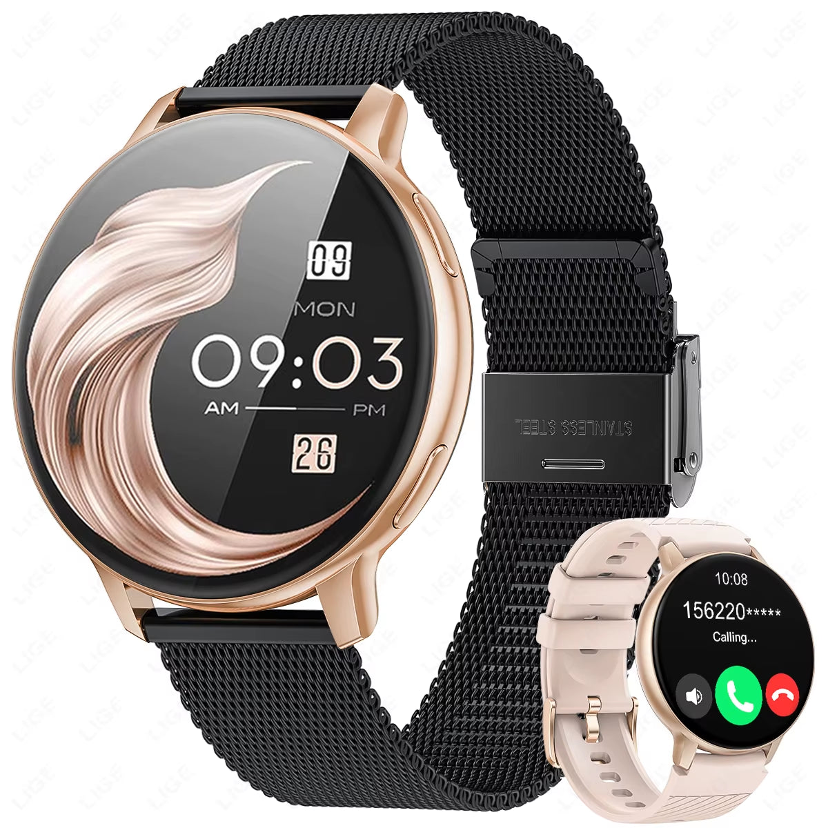 Bluetooth Call Smart Watch Women Fashion Watches Custom Dial Sport Fitness Health Tracker Smartwatch for Android IOS 2026