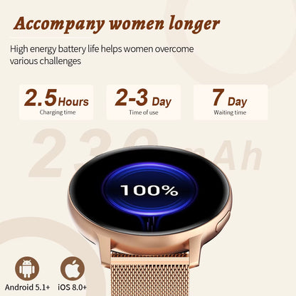 Bluetooth Call Smart Watch Women Fashion Watches Custom Dial Sport Fitness Health Tracker Smartwatch for Android IOS 2026