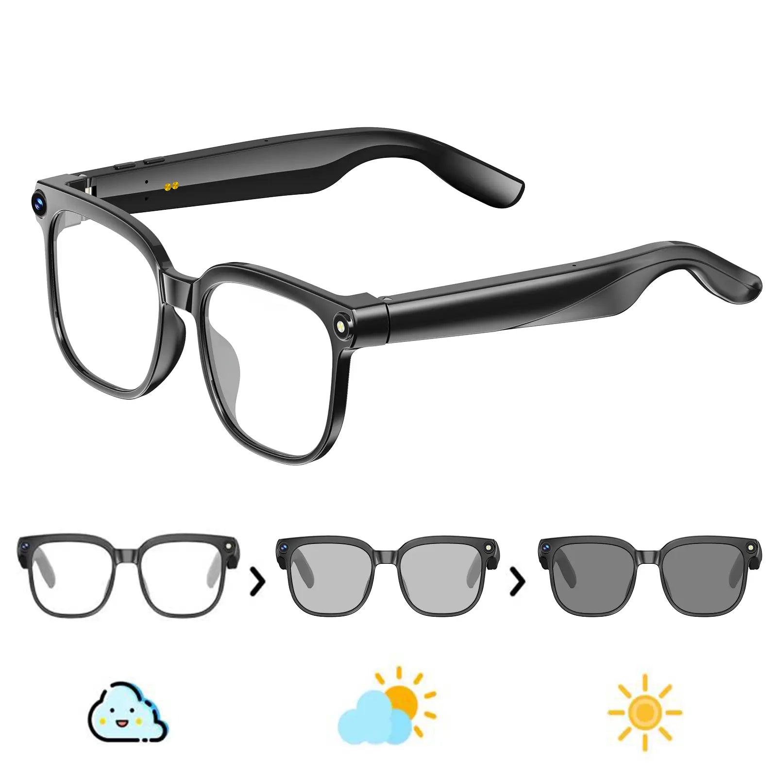 2026 New Smart AI Camera Glasses With8Mp Camera Glasses,1080P Anti-Shake Video Recording,Button Touch Adjustment for Travel Outdoor Adventures Hands-Free Photography 139 Languages Real-Time Translation Bluetooth Wireless Wearable Video Recording