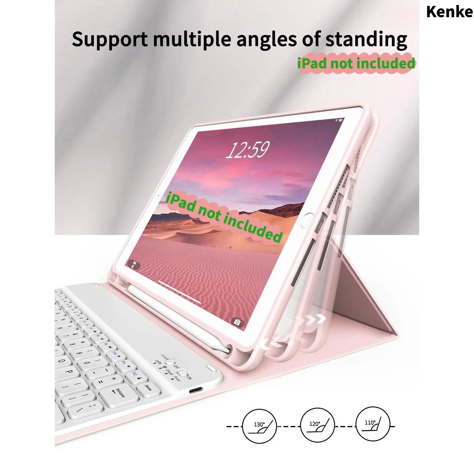 Kenke Ipad Case Keyboard with Magnetic Bluetooth Keyboard, Multi-Angle Stand, Pencil Holder, Full Protection Ipad 10Th Gen Case, A16 Ipad Case, Compatible with Ipad 11Th/10Th Gen, Ipad Air 11/13 Inch, Air 4/5/6/7, Ipad 7/8/9