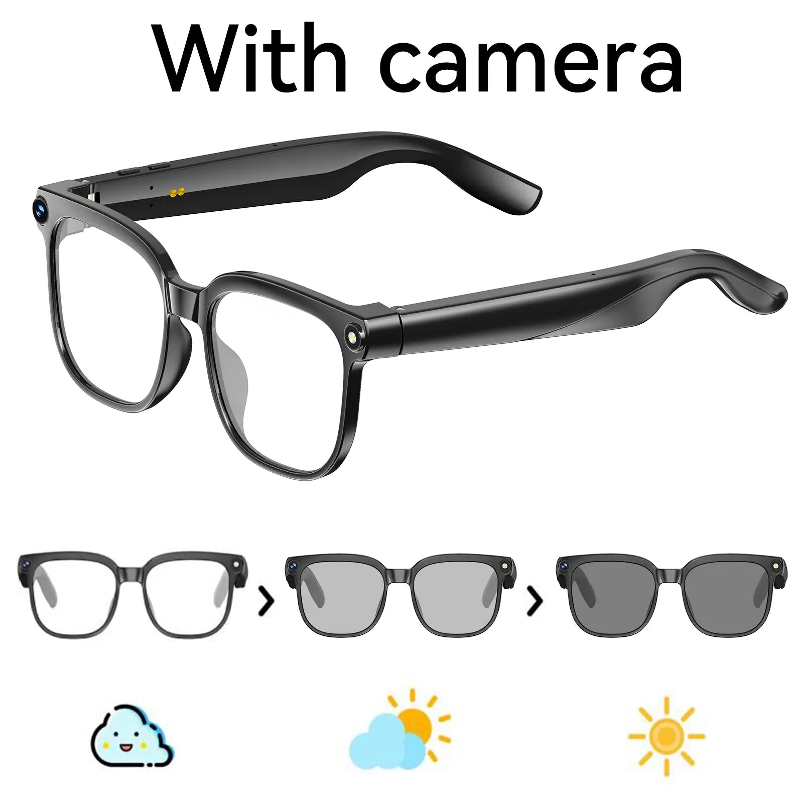2026 New Smart AI Camera Glasses With8Mp Camera Glasses,1080P Anti-Shake Video Recording,Button Touch Adjustment for Travel Outdoor Adventures Hands-Free Photography 139 Languages Real-Time Translation Bluetooth Wireless Wearable Video Recording