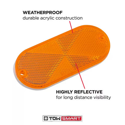 4-1/2 In. X 2 In. Amber Quick Mount Oblong Reflector (2-Pack)