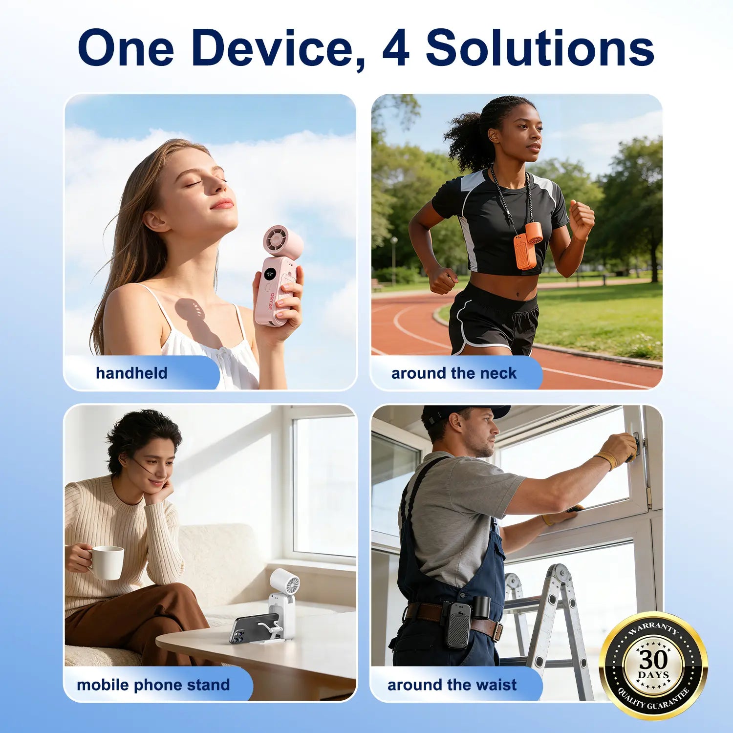 Handheld High Speed Fan 5-In-1 Rechargeable, 199°Adjustable Airflow, USB Cooling, Perfect Fortravel, Office,And Personal Use Protection Dealsforyoudays