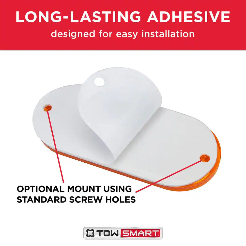 4-1/2 In. X 2 In. Amber Quick Mount Oblong Reflector (2-Pack)