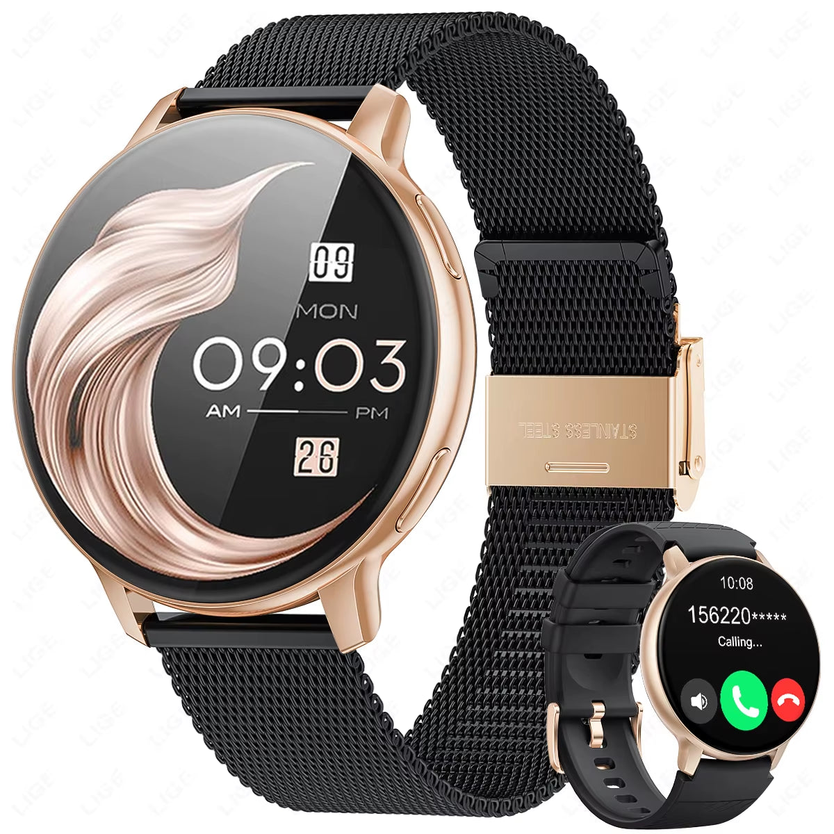 Bluetooth Call Smart Watch Women Fashion Watches Custom Dial Sport Fitness Health Tracker Smartwatch for Android IOS 2026