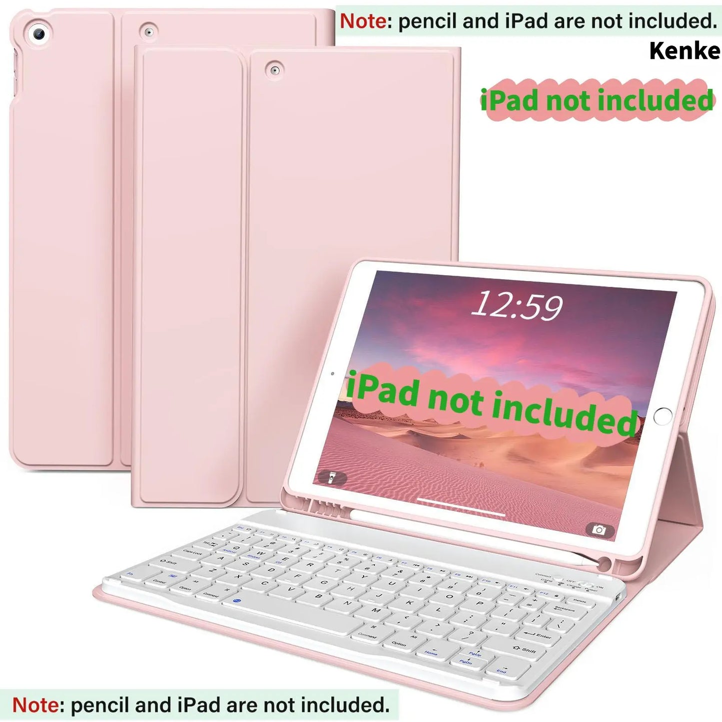 Kenke Ipad Case Keyboard with Magnetic Bluetooth Keyboard, Multi-Angle Stand, Pencil Holder, Full Protection Ipad 10Th Gen Case, A16 Ipad Case, Compatible with Ipad 11Th/10Th Gen, Ipad Air 11/13 Inch, Air 4/5/6/7, Ipad 7/8/9