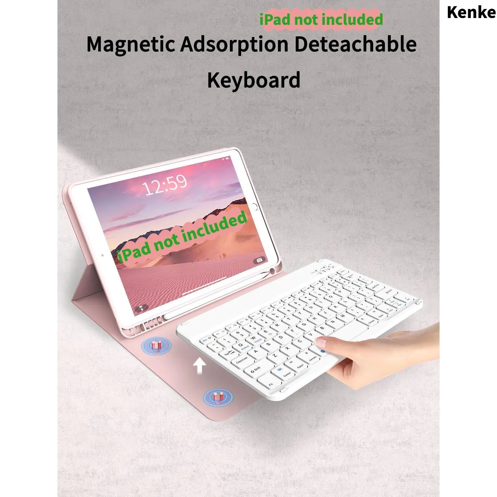 Kenke Ipad Case Keyboard with Magnetic Bluetooth Keyboard, Multi-Angle Stand, Pencil Holder, Full Protection Ipad 10Th Gen Case, A16 Ipad Case, Compatible with Ipad 11Th/10Th Gen, Ipad Air 11/13 Inch, Air 4/5/6/7, Ipad 7/8/9