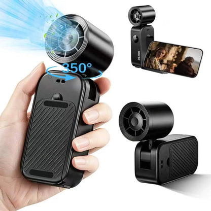Handheld High Speed Fan 5-In-1 Rechargeable, 199°Adjustable Airflow, USB Cooling, Perfect Fortravel, Office,And Personal Use Protection Dealsforyoudays