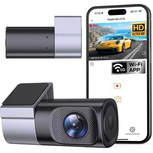 Wired Wifi Dash Cam 1080P HD | 360° Rotatable Mini Car Camera with Night Vision, Loop Recording, 24H Parking Monitor Dvr Card Storage