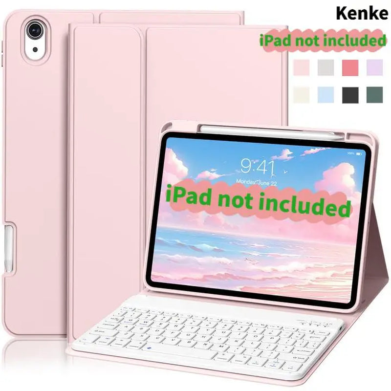 Kenke Ipad Case Keyboard with Magnetic Bluetooth Keyboard, Multi-Angle Stand, Pencil Holder, Full Protection Ipad 10Th Gen Case, A16 Ipad Case, Compatible with Ipad 11Th/10Th Gen, Ipad Air 11/13 Inch, Air 4/5/6/7, Ipad 7/8/9