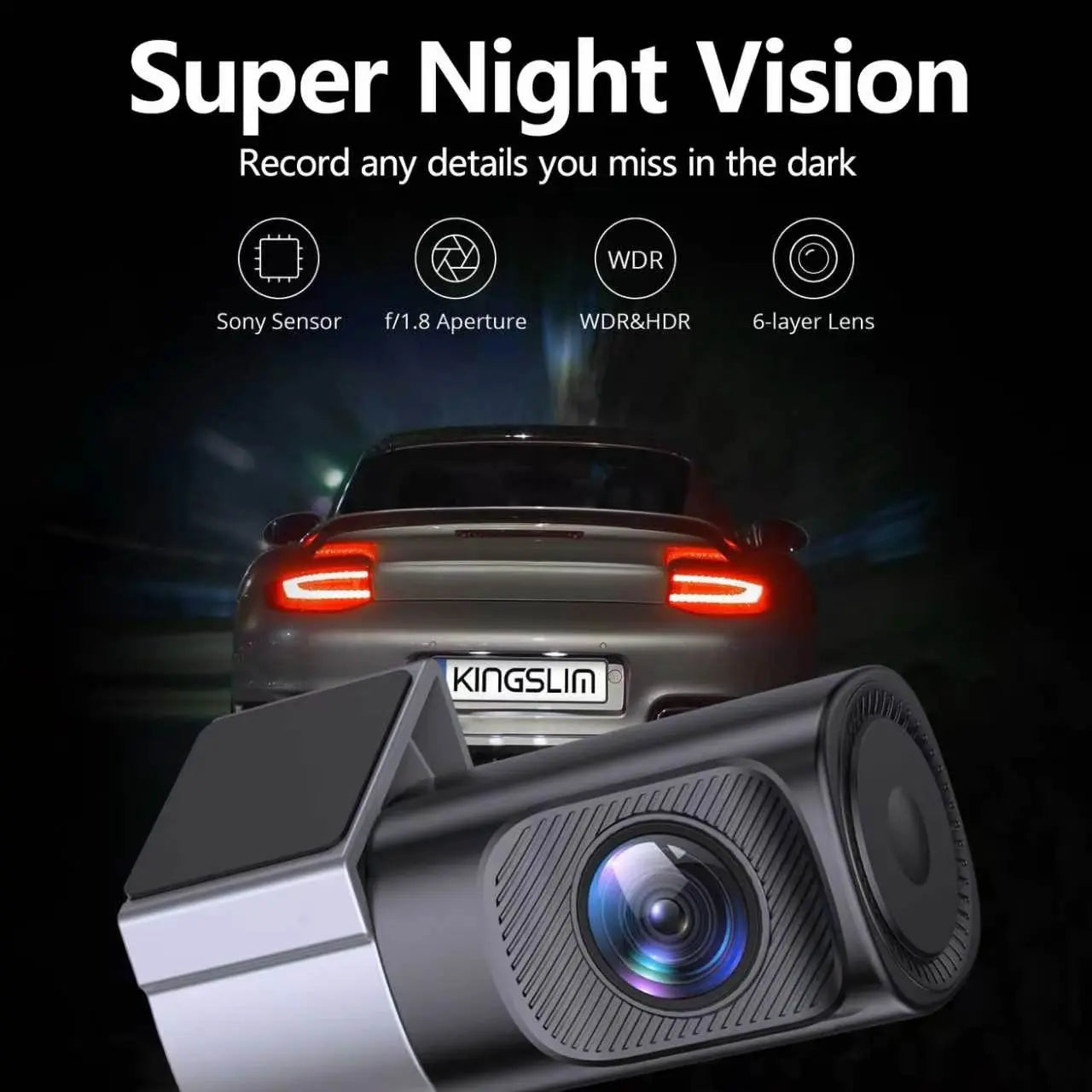 Wired Wifi Dash Cam 1080P HD | 360° Rotatable Mini Car Camera with Night Vision, Loop Recording, 24H Parking Monitor Dvr Card Storage