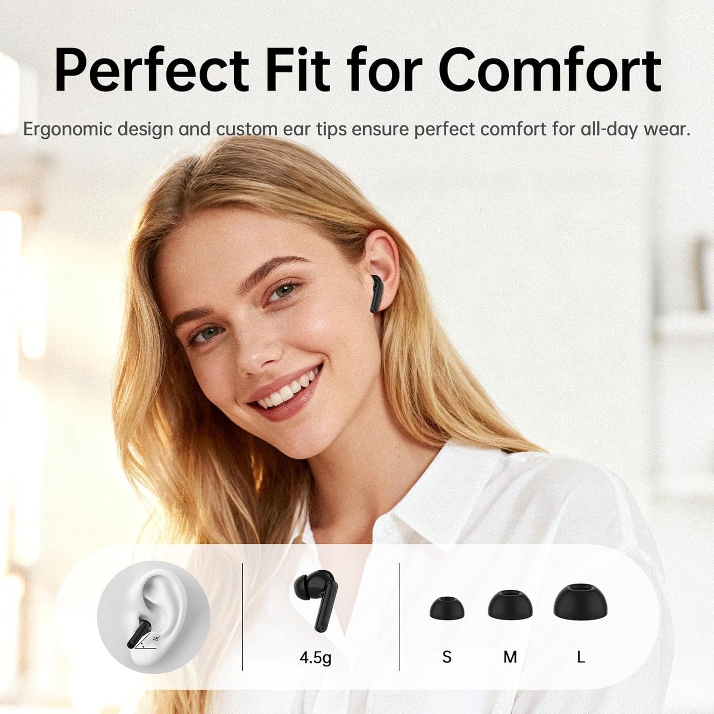 Air7 Pro Noise Cancelling Earbuds - Bluetooth 5.4, 40H Battery
