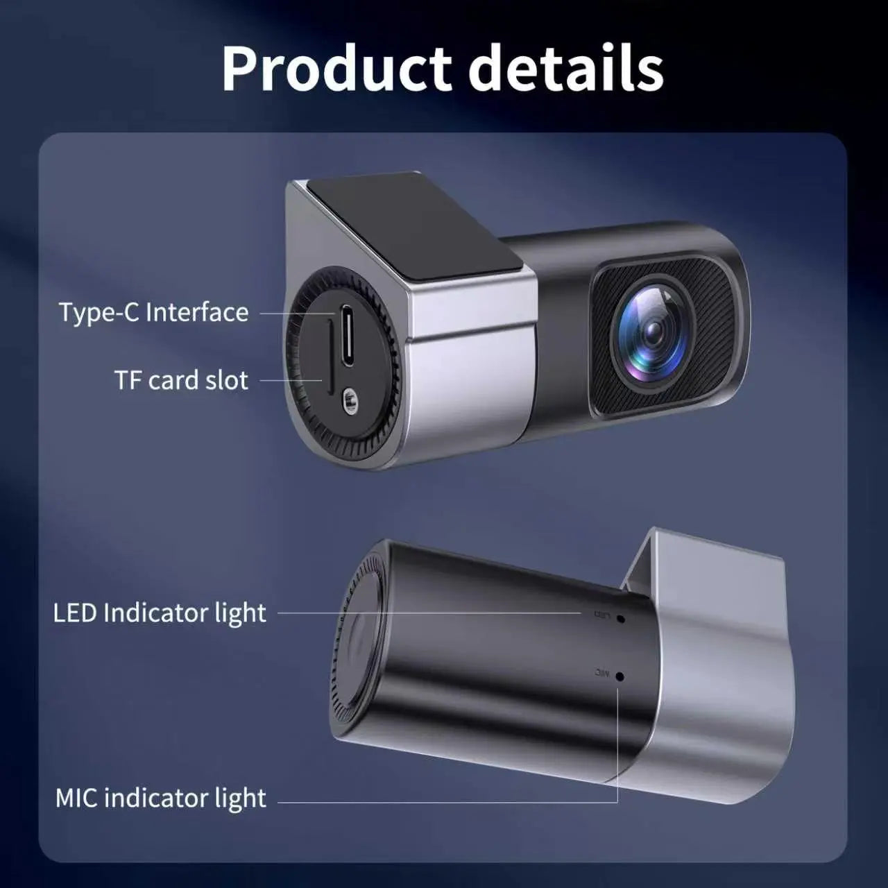 Wired Wifi Dash Cam 1080P HD | 360° Rotatable Mini Car Camera with Night Vision, Loop Recording, 24H Parking Monitor Dvr Card Storage