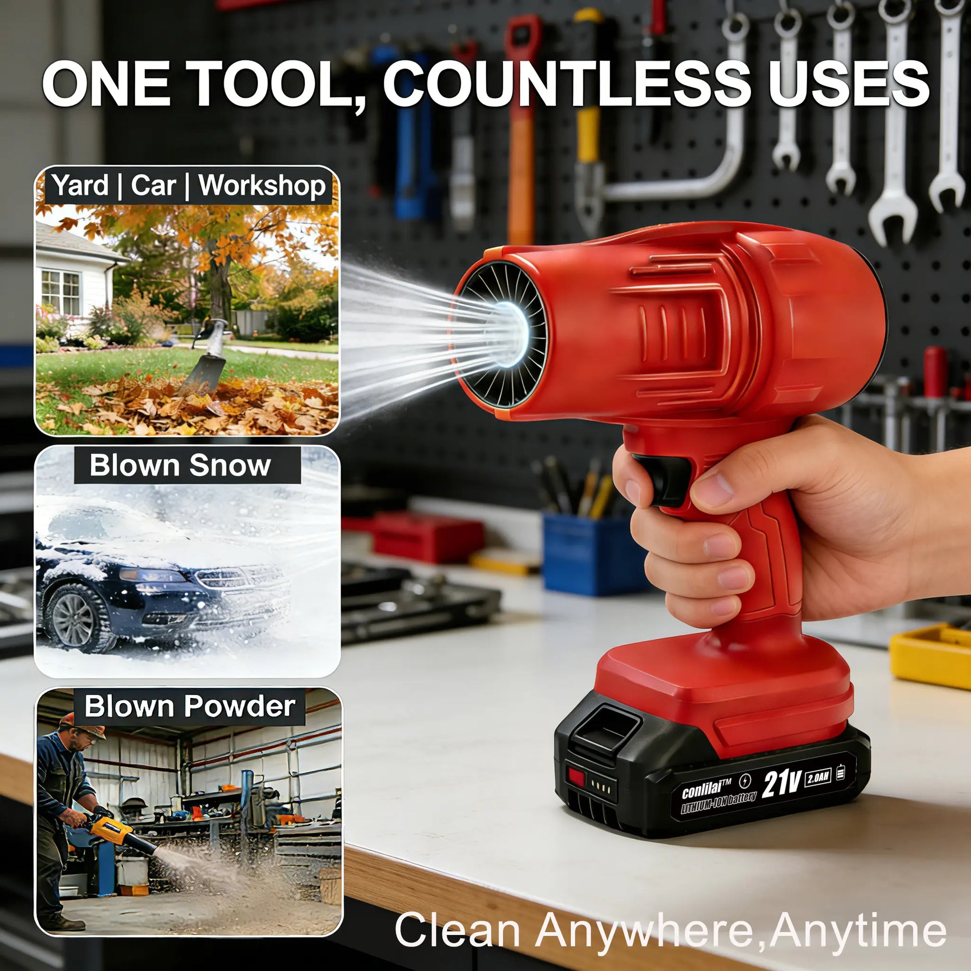Cordless Turbo Super Power Air Duster 21V Blower One-Touch Clean Cordless & Powerful Handheld Powerfuldryer Aircraft Engine Design Fathersdaygift