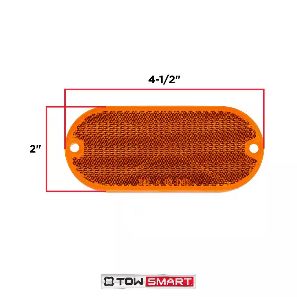 4-1/2 In. X 2 In. Amber Quick Mount Oblong Reflector (2-Pack)