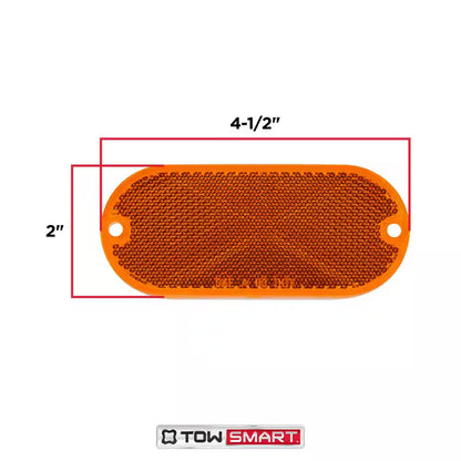 4-1/2 In. X 2 In. Amber Quick Mount Oblong Reflector (2-Pack)