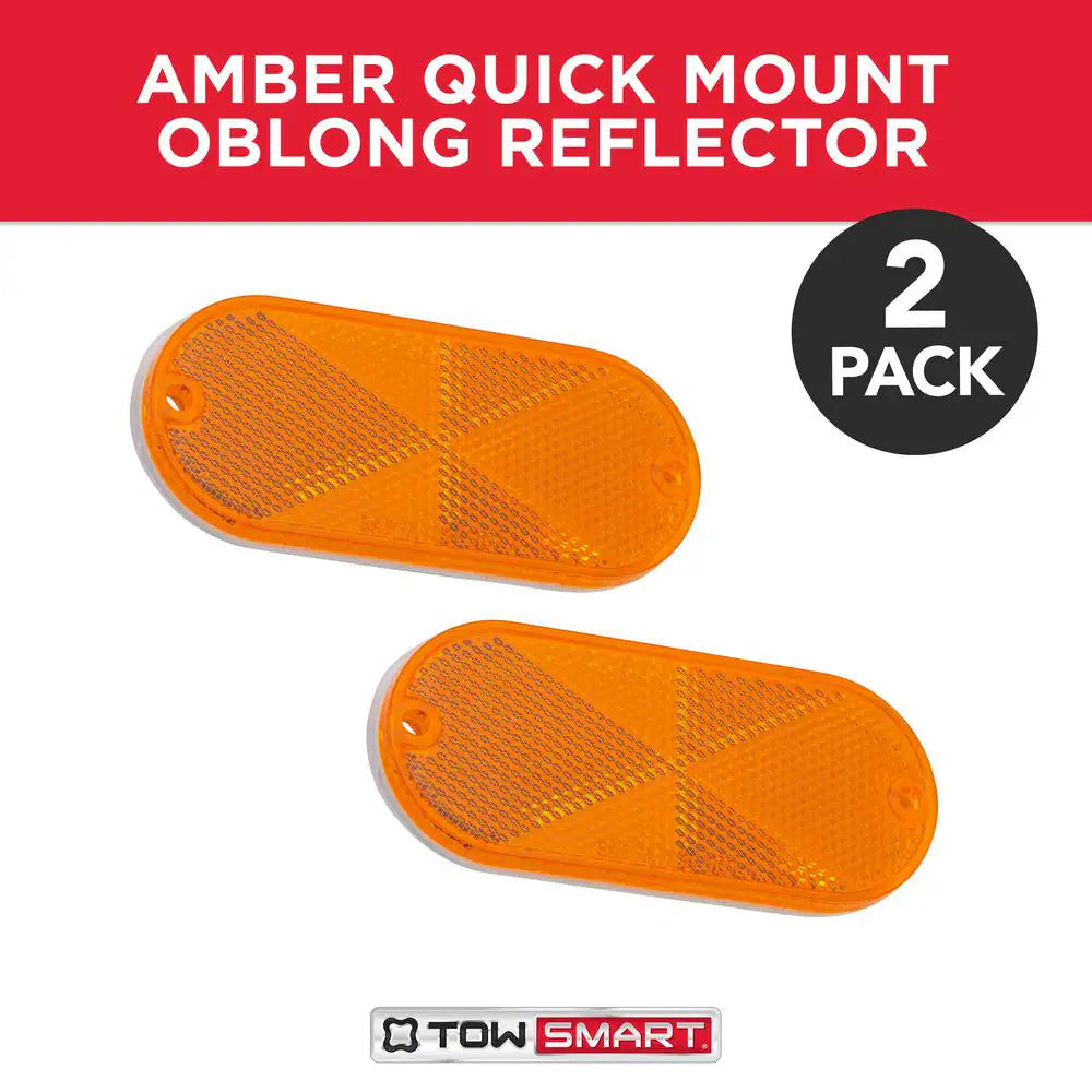 4-1/2 In. X 2 In. Amber Quick Mount Oblong Reflector (2-Pack)