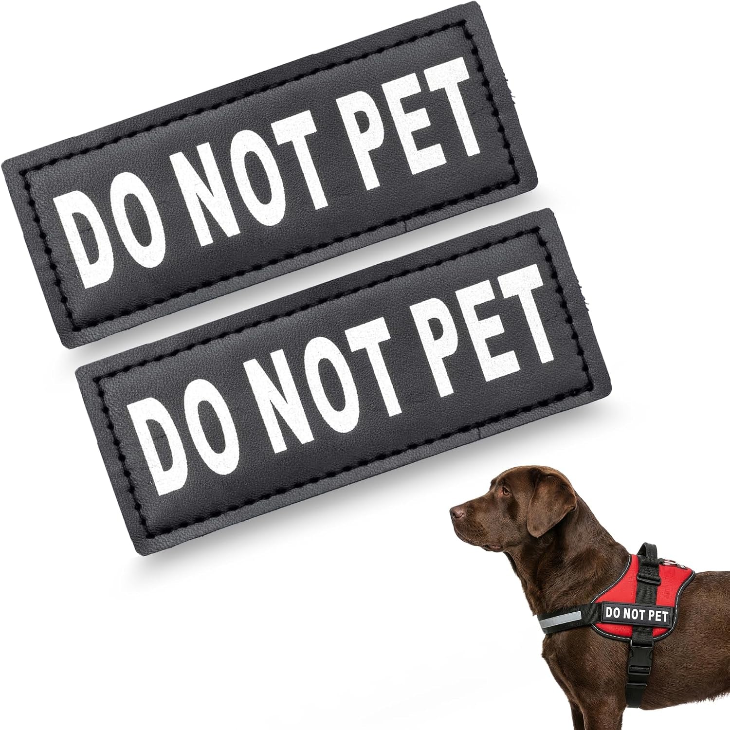 Do Not Pet Patch - Attachable Patches with Hook Backing for Do Not Pet Dog Vest Harness or Collar - Service Dog, Emotional Support, Service Dog in Training, and Therapy Patches