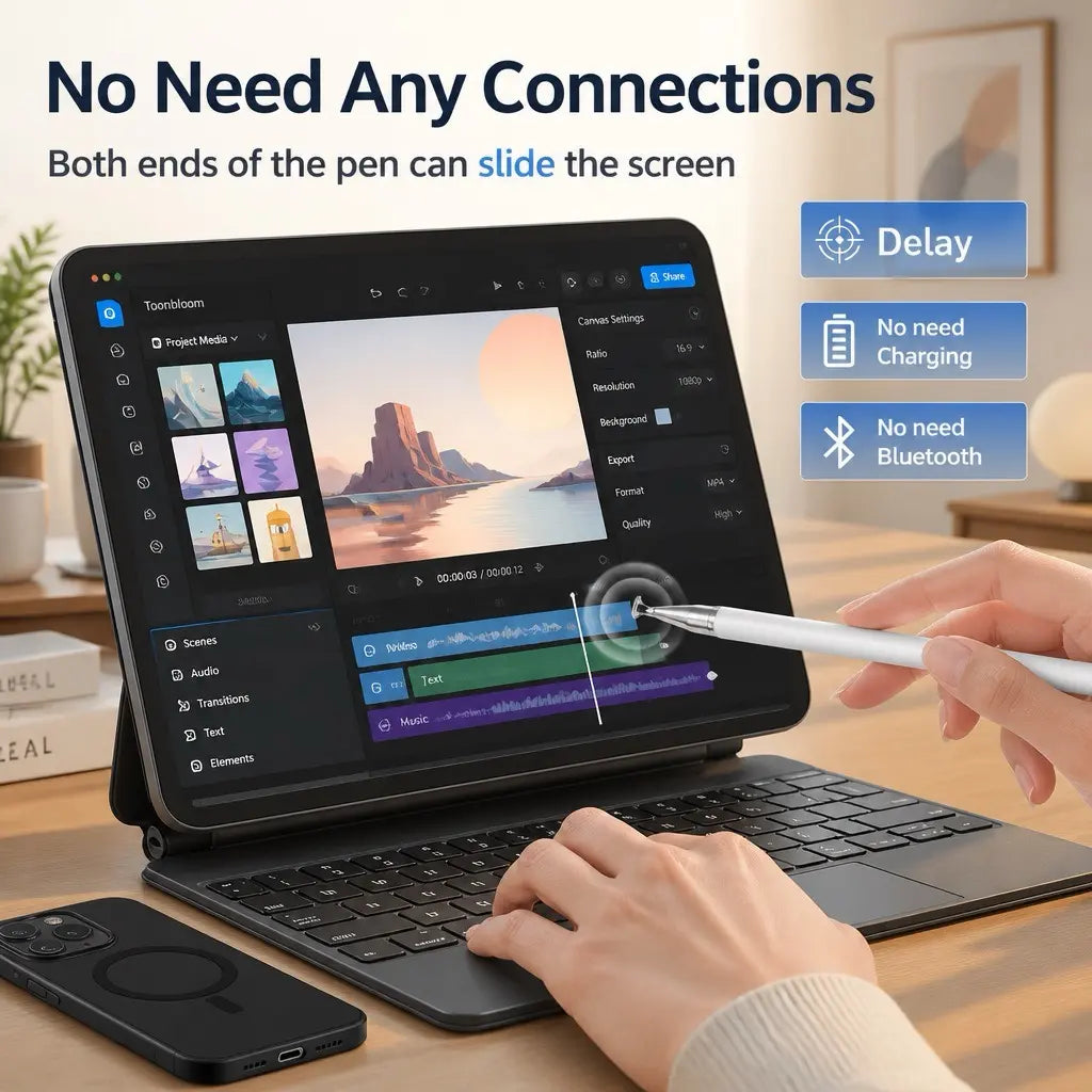 3-In-1 Neutral Pen Flat Pen,High Precision Universal Stylus Pen for Itablets, Phones, Switch, Suitable for All Ages, for Touch Screen, Can Be Used as a School Season Gifts,Birthday Gifts Stylus for School Sets NO Bluetooth Needed Mothersdaygift