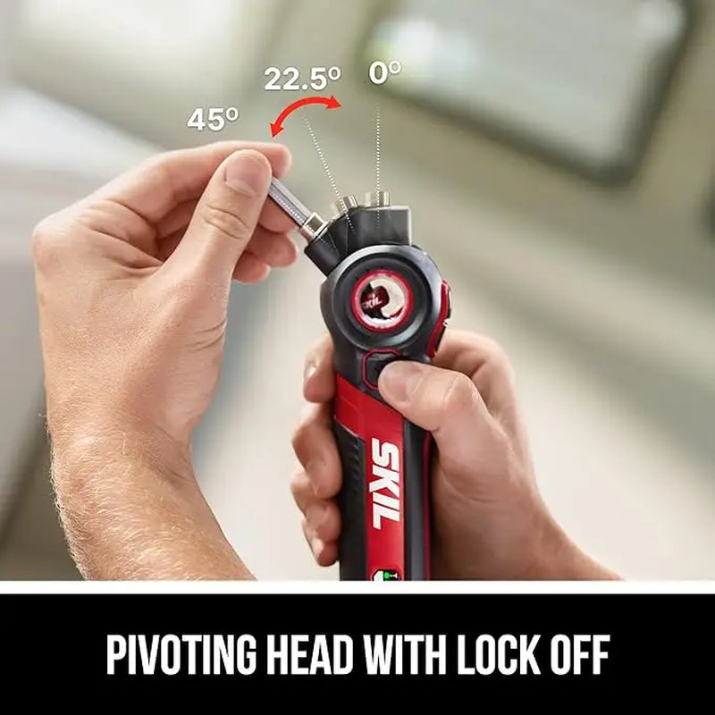 【Father'S Day Gift 】Twist 2.0 Rechargeable 4V Screwdriver with Pivoting Head, Torque Setting, USB-C Charging Cable & 2PC Bit Set