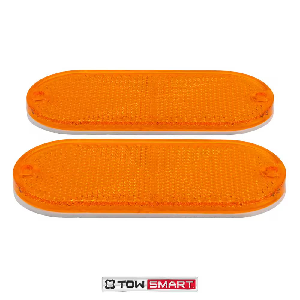 4-1/2 In. X 2 In. Amber Quick Mount Oblong Reflector (2-Pack)