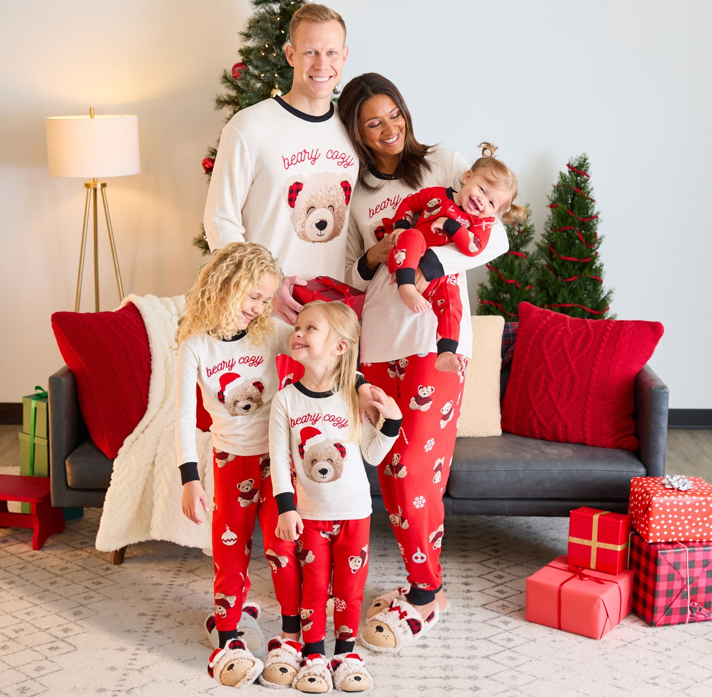 Cozy Comfort Matching Family Bear Slippers