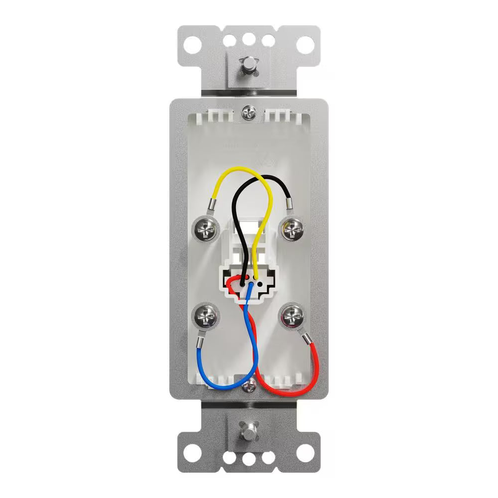X Series 1-Gang Ethernet Datacom RJ11 4 Conductor Telephone Phone Jack Cable Metal Wall Plate Matte White
