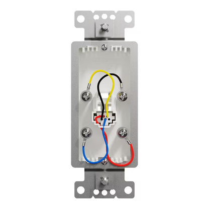 X Series 1-Gang Ethernet Datacom RJ11 4 Conductor Telephone Phone Jack Cable Metal Wall Plate Matte White