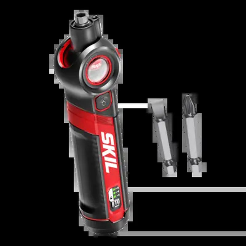 【Father'S Day Gift 】Twist 2.0 Rechargeable 4V Screwdriver with Pivoting Head, Torque Setting, USB-C Charging Cable & 2PC Bit Set